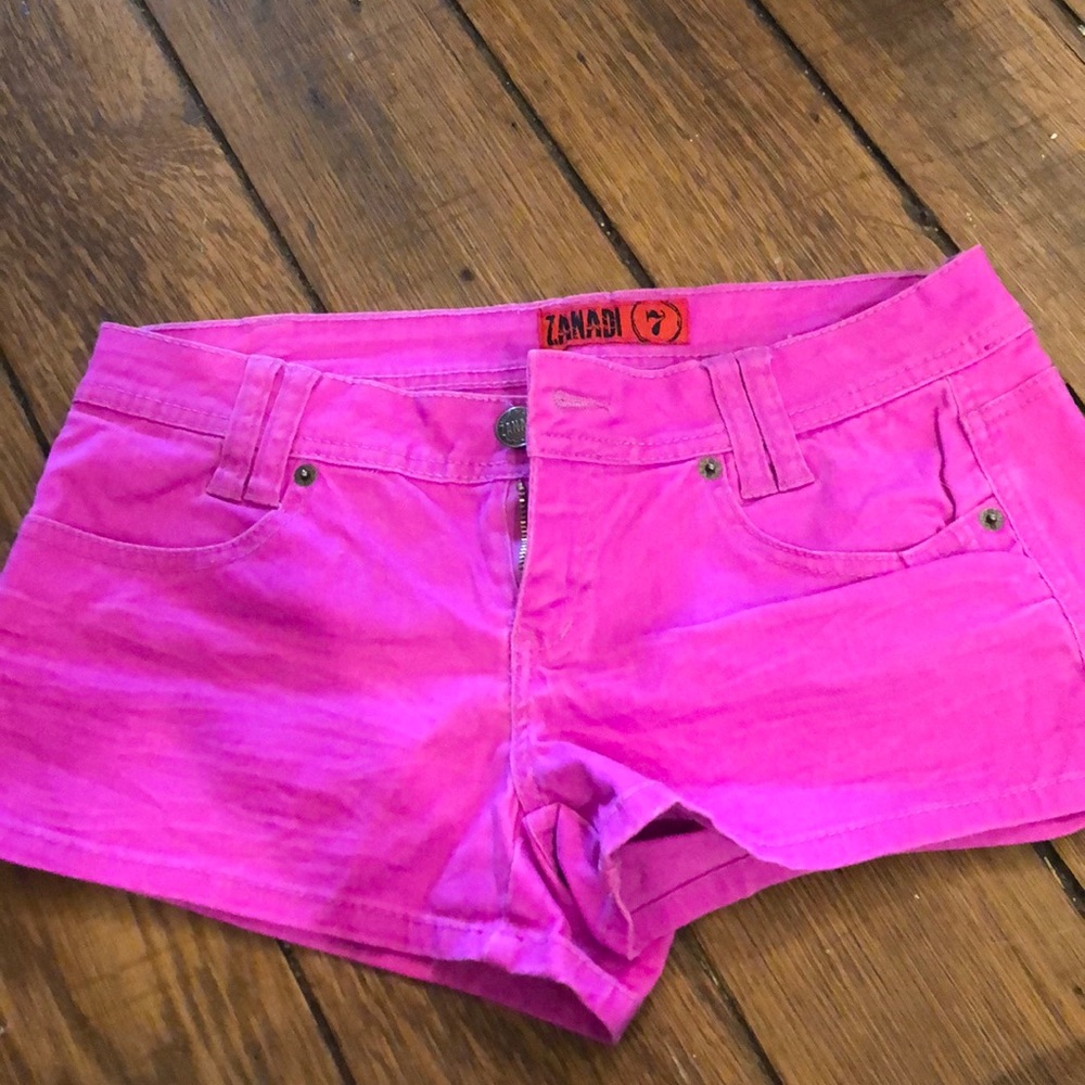 Neon purple shorts